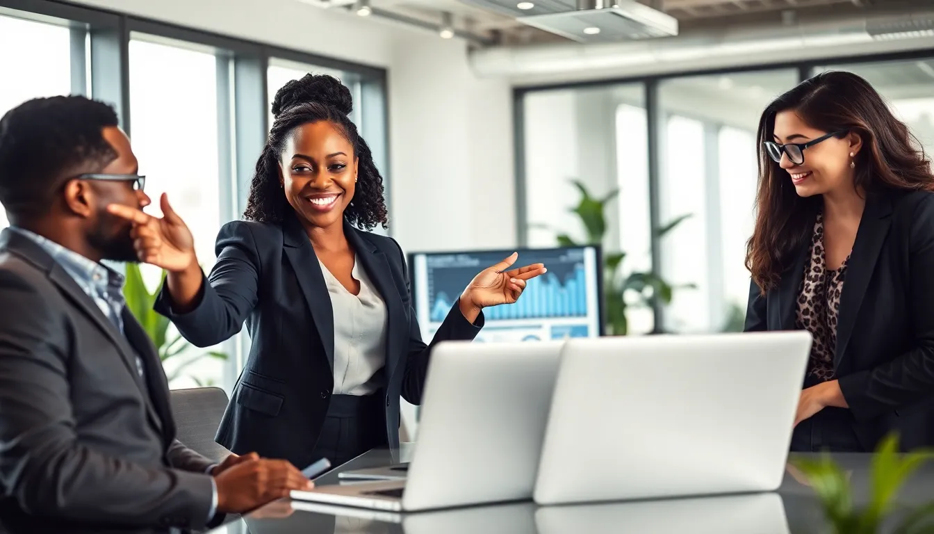 diverse team collaborating in a modern office on viral content strategy.